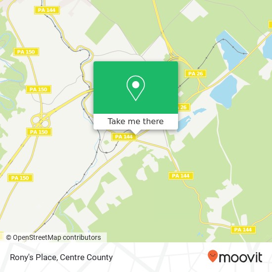 Mapa de Rony's Place, 131 E College Ave Bellefonte, PA 16823