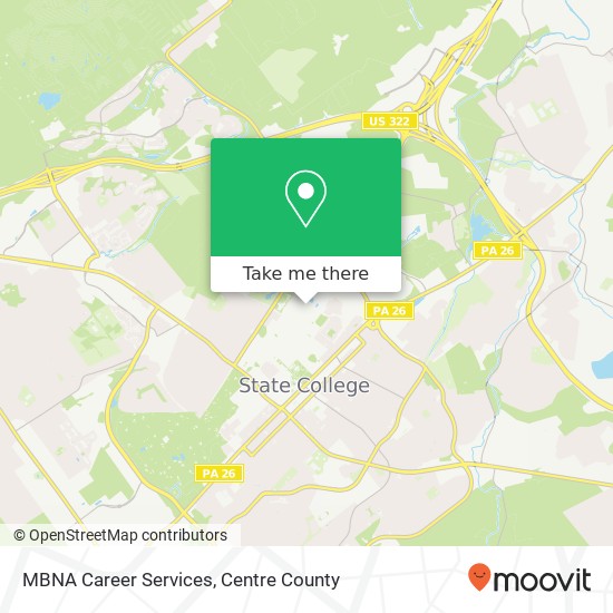 MBNA Career Services map