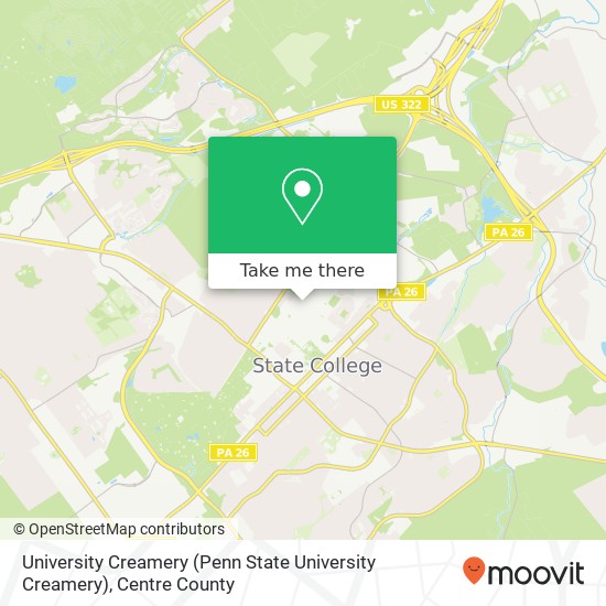 Mapa de University Creamery (Penn State University Creamery)
