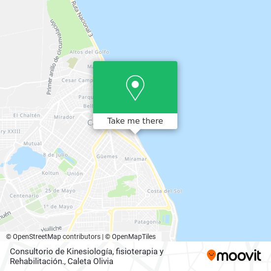 Mapa de Consultorio de Kinesiología, fisioterapia y Rehabilitación.