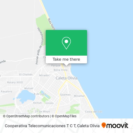 Mapa de Cooperativa Telecomunicaciones T C T