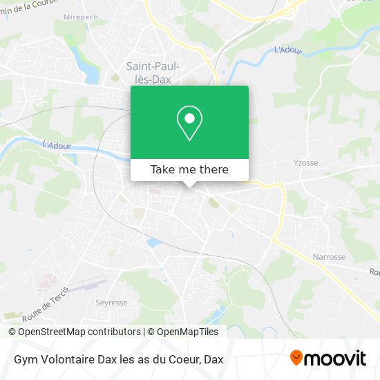 Gym Volontaire Dax les as du Coeur map