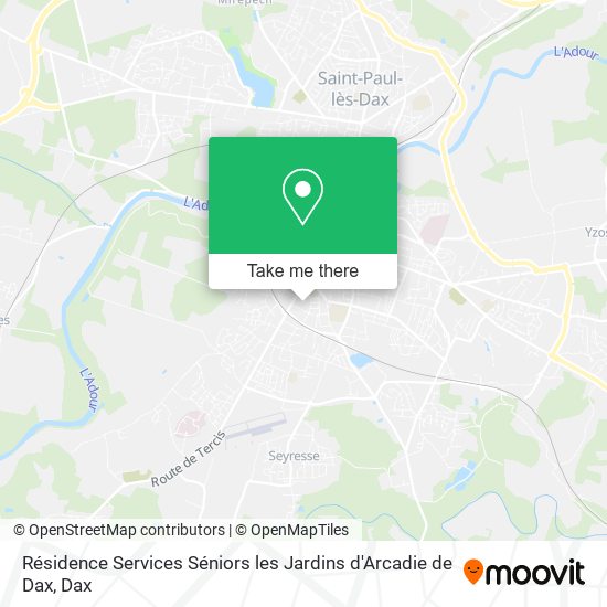 Résidence Services Séniors les Jardins d'Arcadie de Dax map