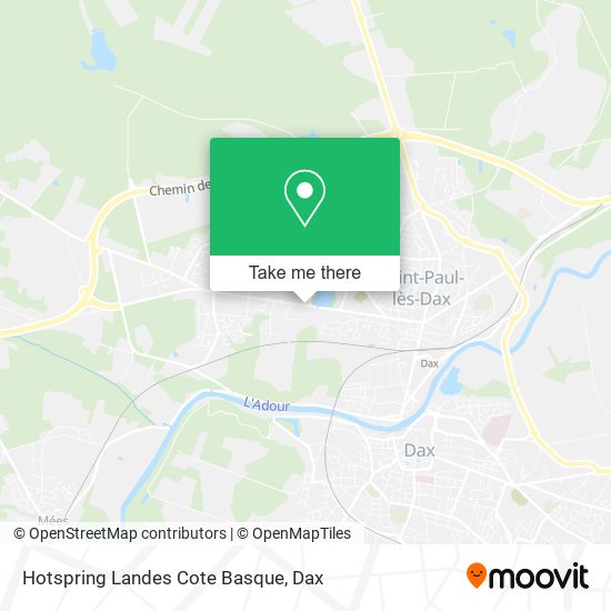 Hotspring Landes Cote Basque map
