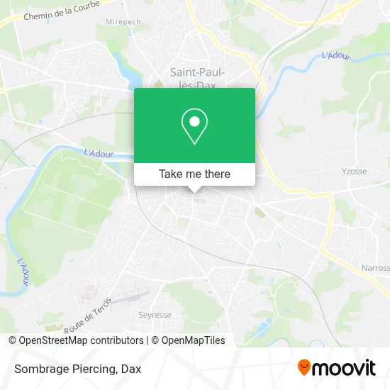 Sombrage Piercing map