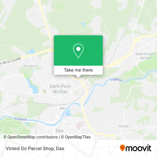 Vinted Go Parcel Shop map