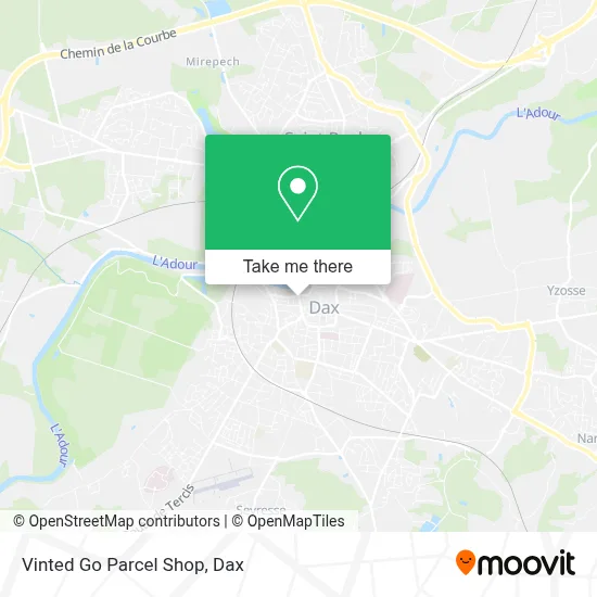 Vinted Go Parcel Shop map