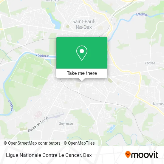 Ligue Nationale Contre Le Cancer map
