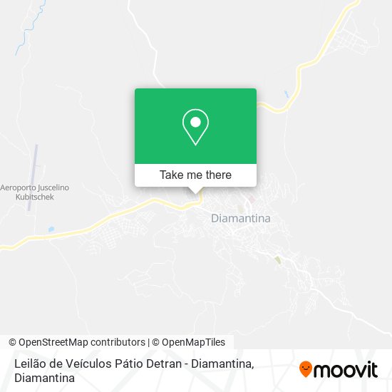 Mapa Leilão de Veículos Pátio Detran - Diamantina