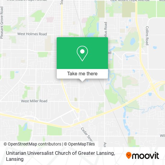 Unitarian Universalist Church of Greater Lansing map