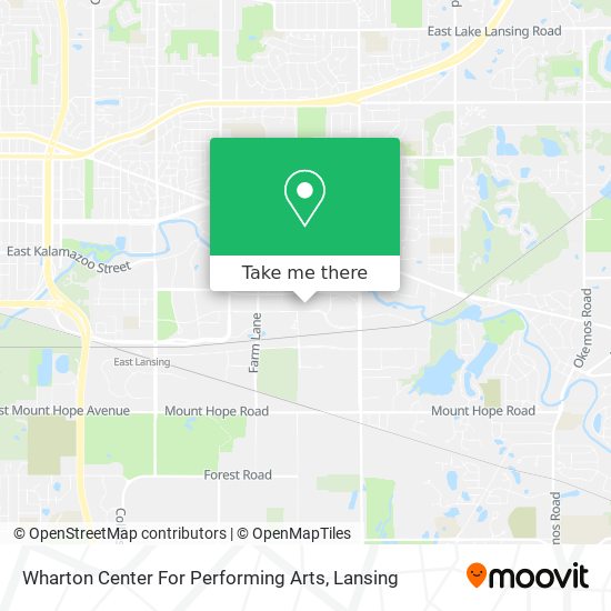 Mapa de Wharton Center For Performing Arts