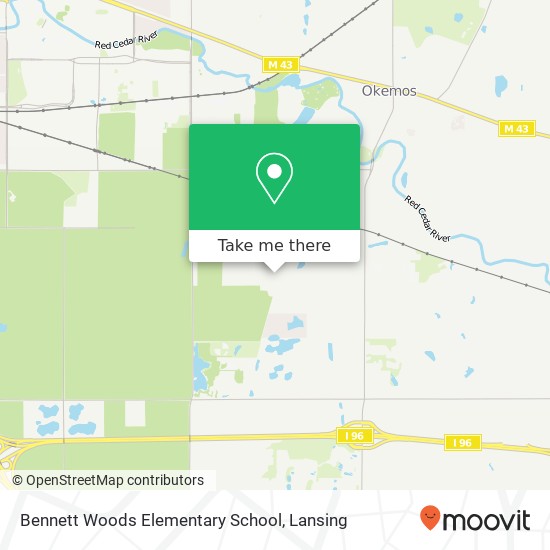 Bennett Woods Elementary School map