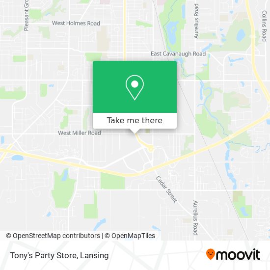 Tony's Party Store map