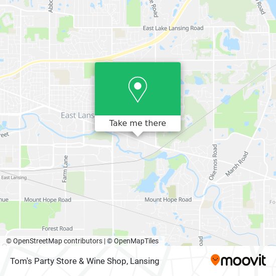 Tom's Party Store & Wine Shop map