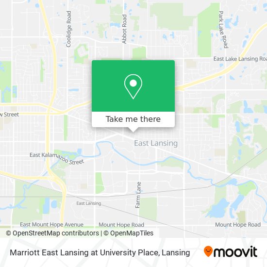 Marriott East Lansing at University Place map