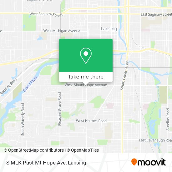 S MLK Past Mt Hope Ave map