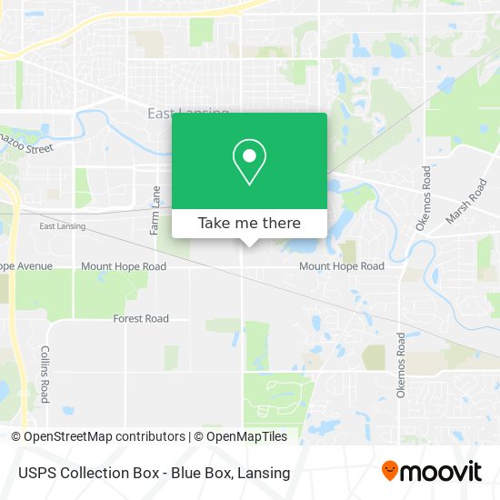 Mapa de USPS Collection Box - Blue Box