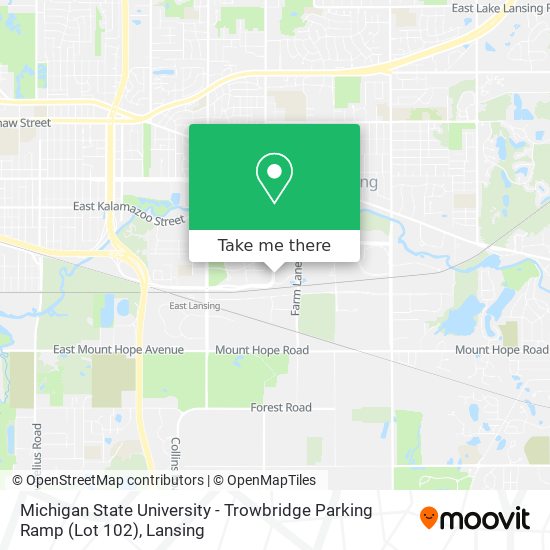 Mapa de Michigan State University - Trowbridge Parking Ramp (Lot 102)