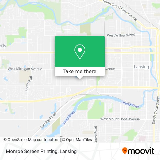 Monroe Screen Printing map