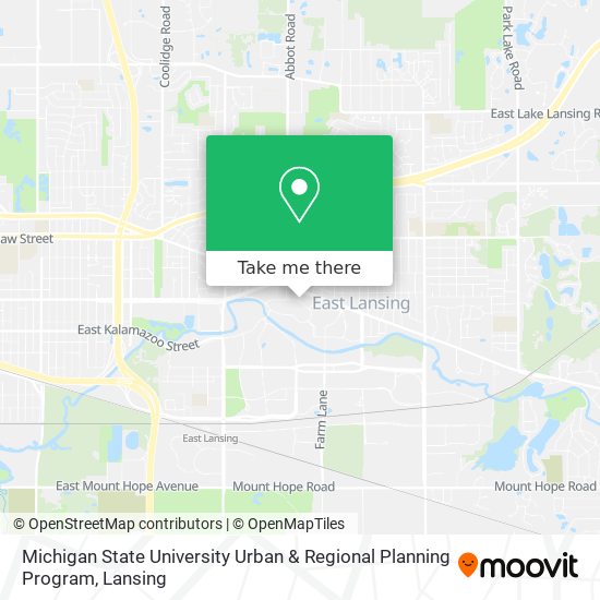 Michigan State University Urban & Regional Planning Program map