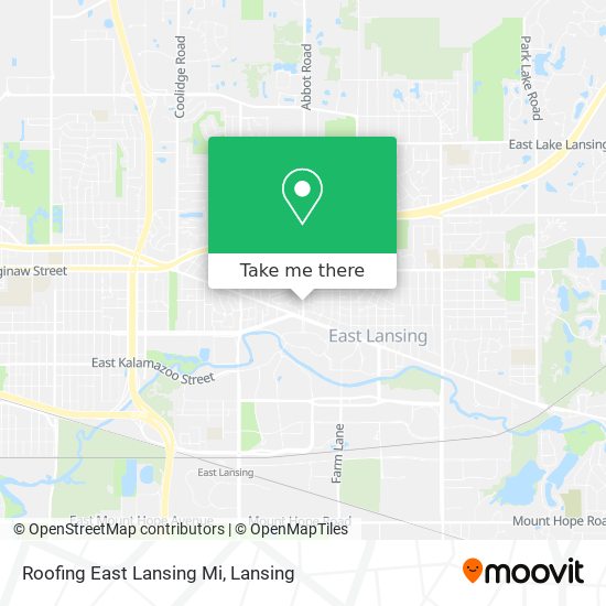 Roofing East Lansing Mi map