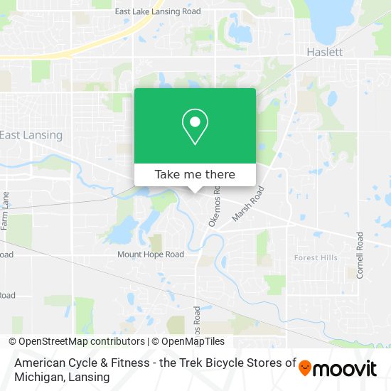 American Cycle & Fitness - the Trek Bicycle Stores of Michigan map