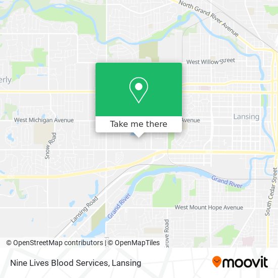 Mapa de Nine Lives Blood Services