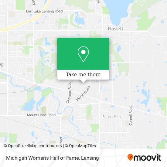 Michigan Women's Hall of Fame map