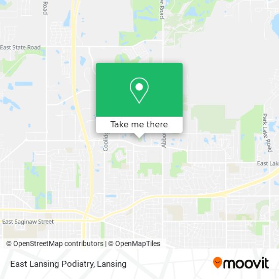 East Lansing Podiatry map