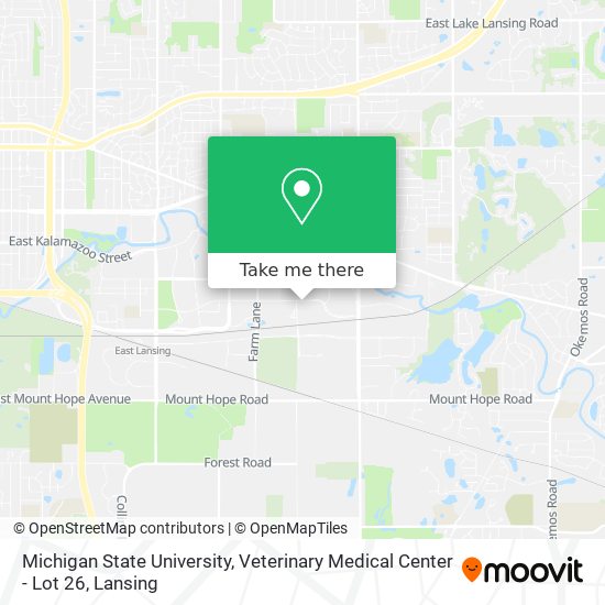 Mapa de Michigan State University, Veterinary Medical Center - Lot 26