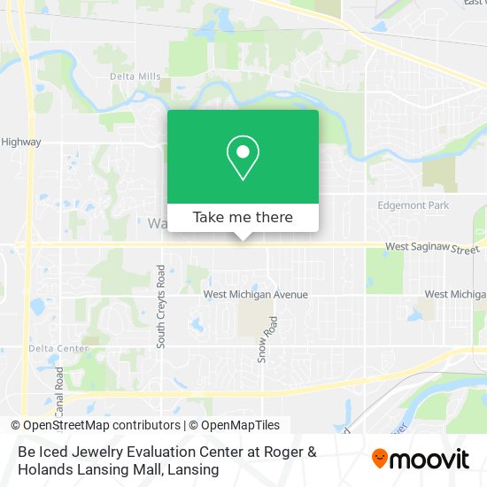 Be Iced Jewelry Evaluation Center at Roger & Holands Lansing Mall map