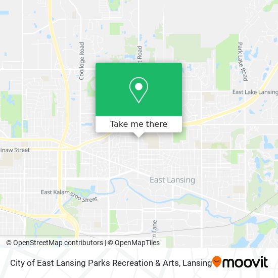 Mapa de City of East Lansing Parks Recreation & Arts