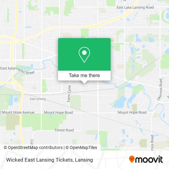 Wicked East Lansing Tickets map