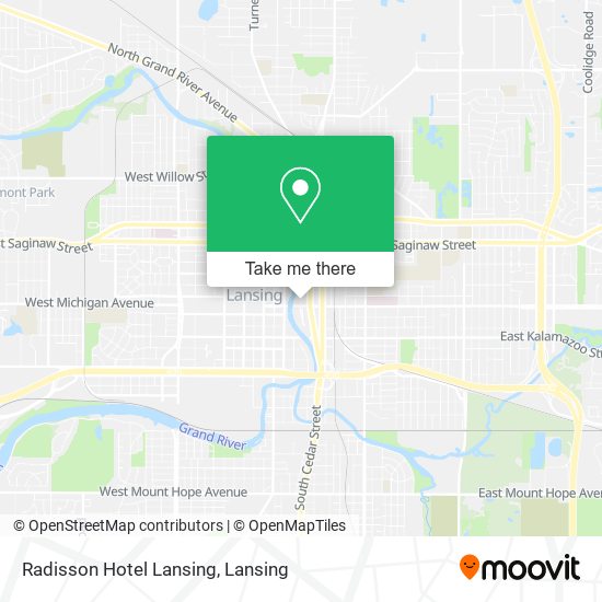 Radisson Hotel Lansing map