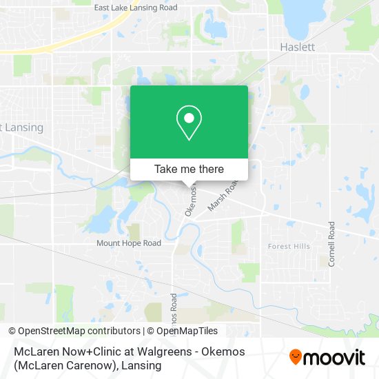 McLaren Now+Clinic at Walgreens - Okemos (McLaren Carenow) map