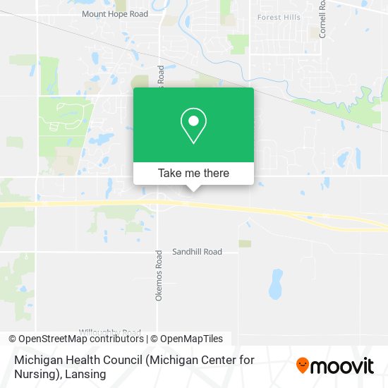 Mapa de Michigan Health Council (Michigan Center for Nursing)