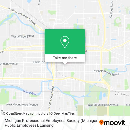 Mapa de Michigan Professional Employees Society (Michigan Public Employees)