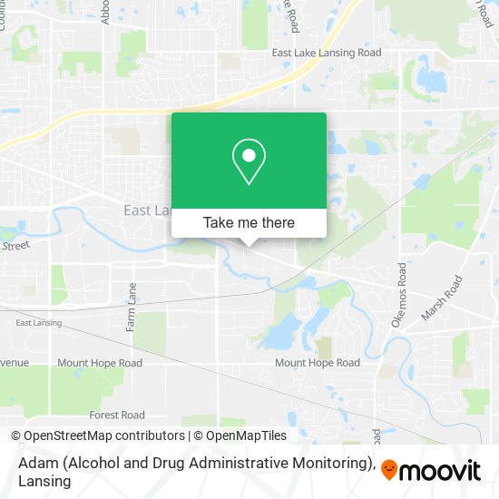 Adam (Alcohol and Drug Administrative Monitoring) map