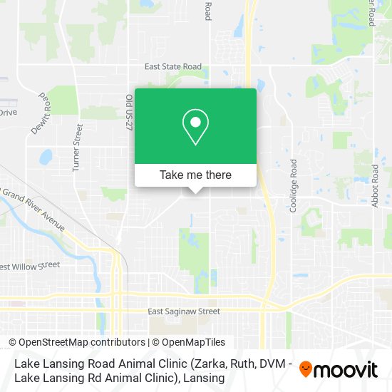 Mapa de Lake Lansing Road Animal Clinic (Zarka, Ruth, DVM - Lake Lansing Rd Animal Clinic)