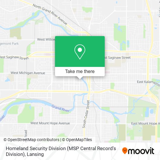 Mapa de Homeland Security Division (MSP Central Record's Division)