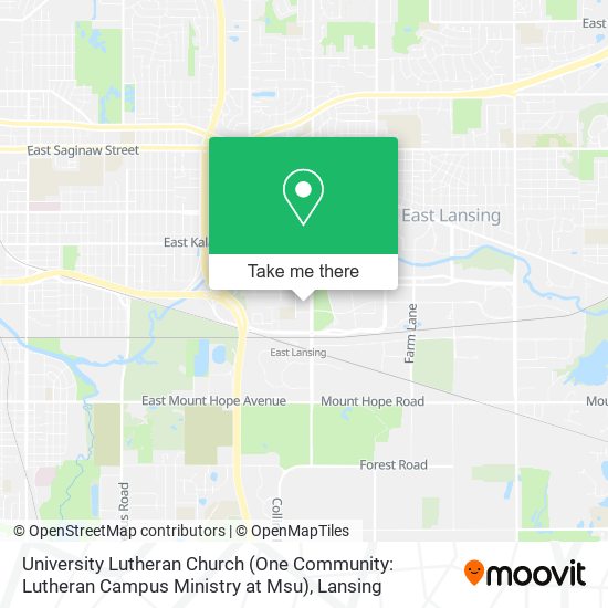 University Lutheran Church (One Community: Lutheran Campus Ministry at Msu) map