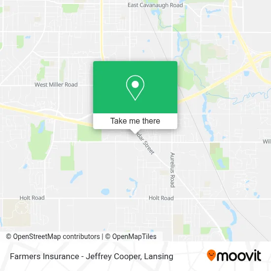 Farmers Insurance - Jeffrey Cooper map