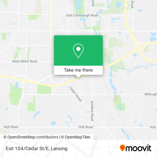 Exit 104/Cedar St/E map