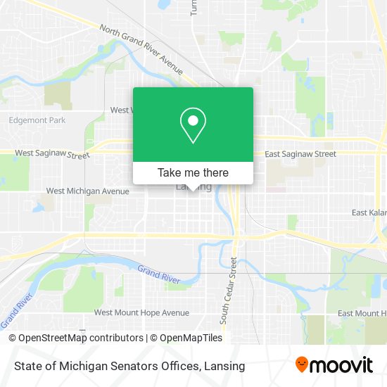 State of Michigan Senators Offices map