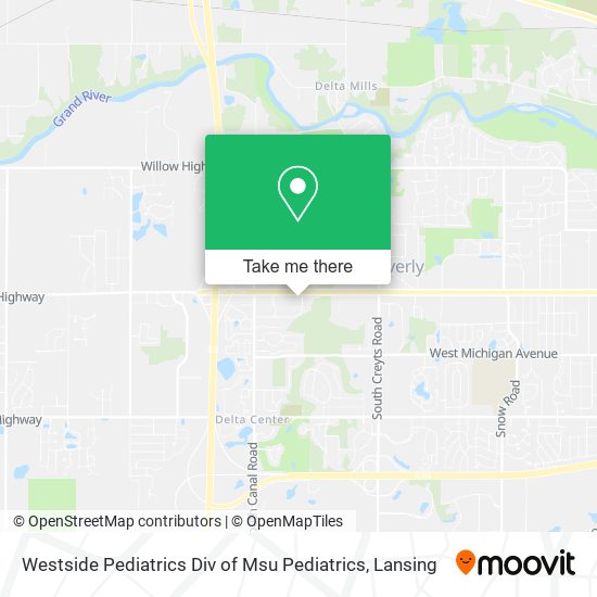 Westside Pediatrics Div of Msu Pediatrics map