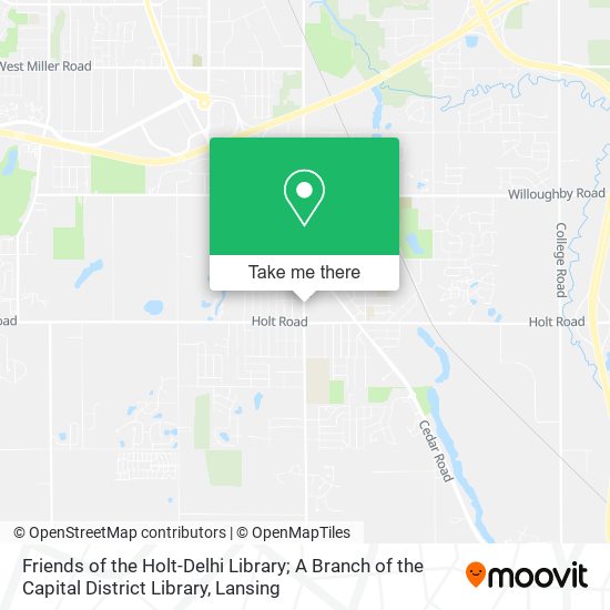 Friends of the Holt-Delhi Library; A Branch of the Capital District Library map