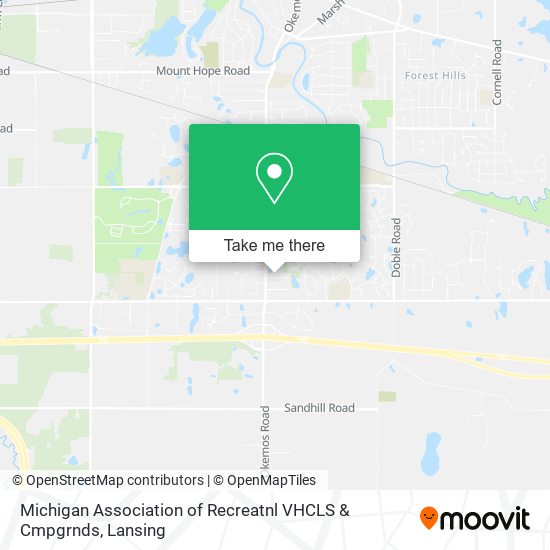 Michigan Association of Recreatnl VHCLS & Cmpgrnds map