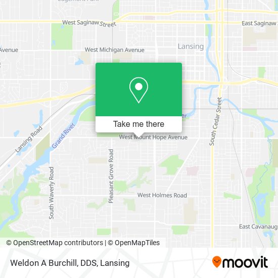 Weldon A Burchill, DDS map