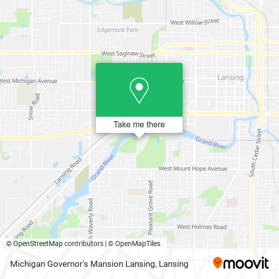 Michigan Governor's Mansion Lansing map