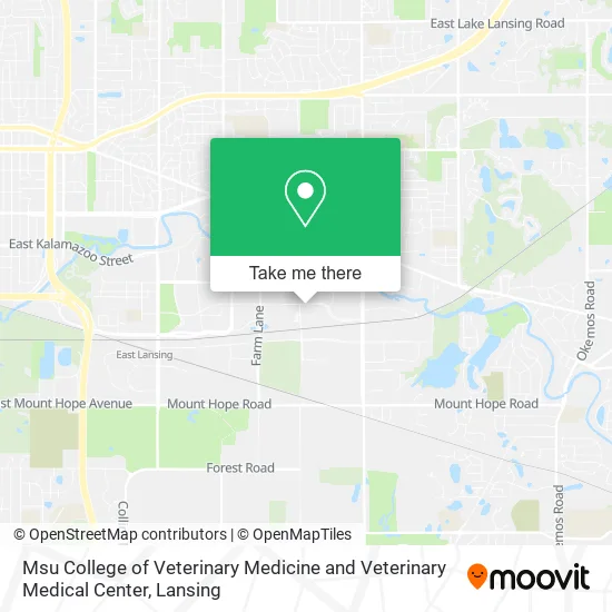 Mapa de Msu College of Veterinary Medicine and Veterinary Medical Center